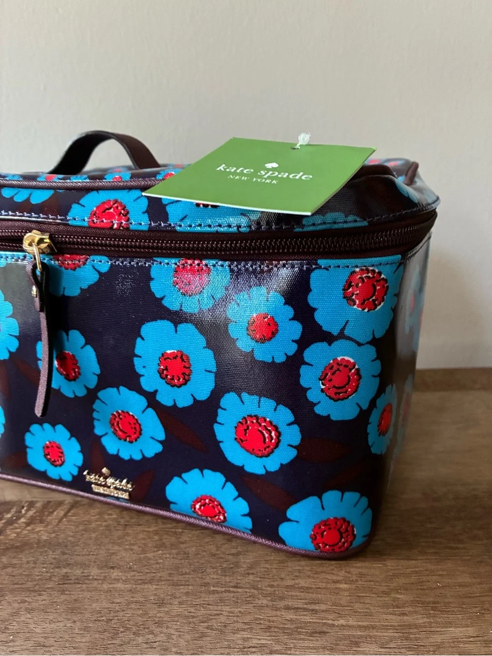 Kate Spade Natalie Cosmetic Case & Pouch Two Piece Set, Peacock Tangier Floral